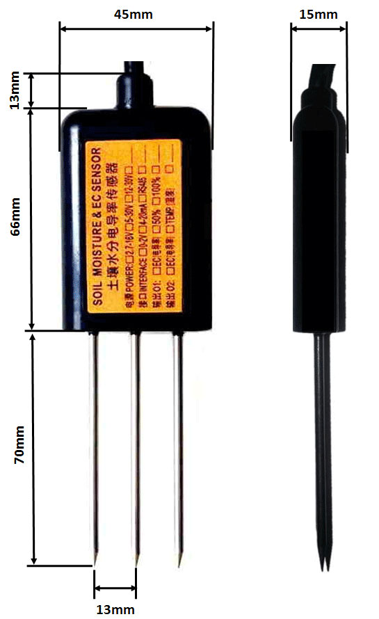 土壤溫濕鹽傳感器外型尺寸g